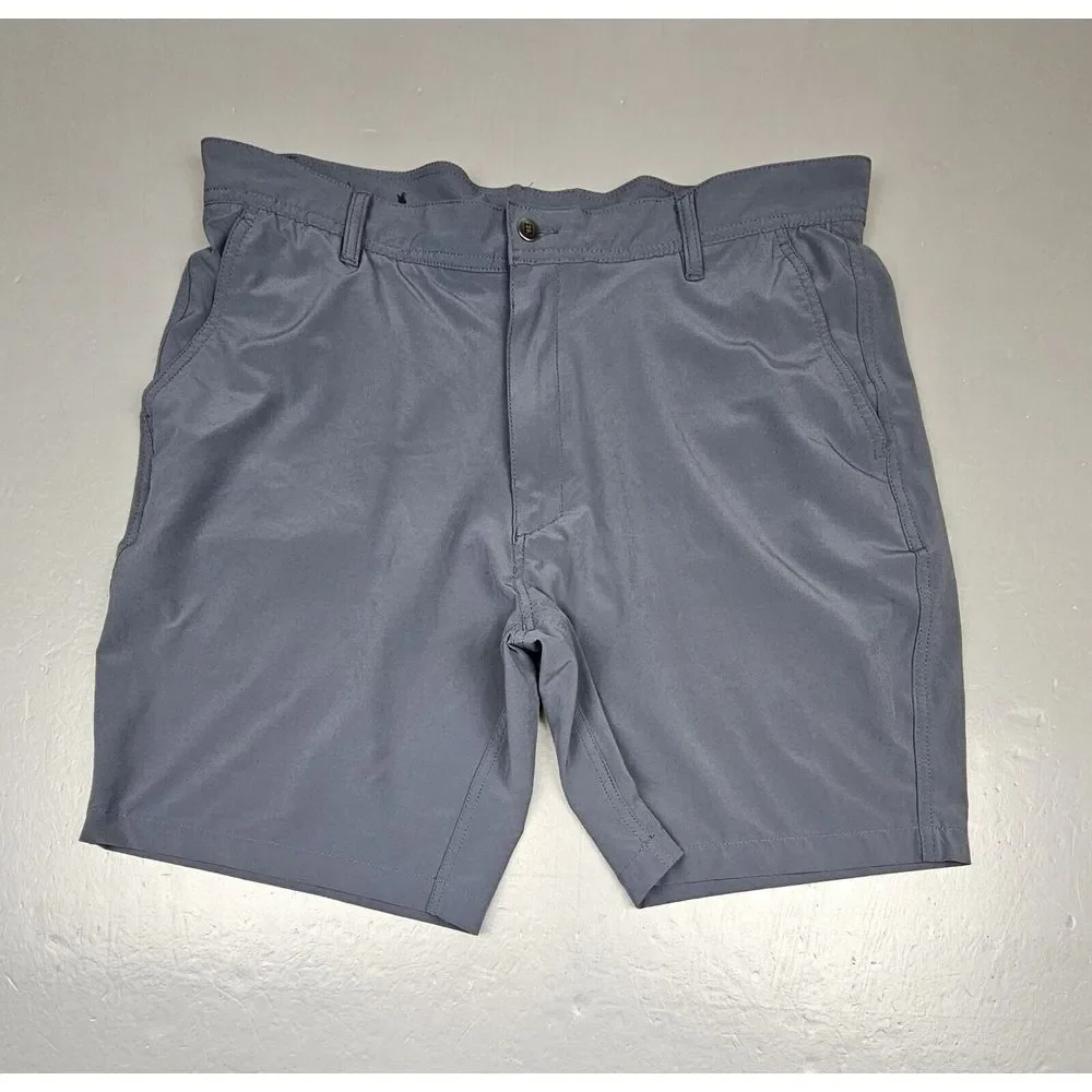 Footjoy FJ Golf Shorts Mens 38. Grey‎ Flat Front Polyester Blend Chino Casual.